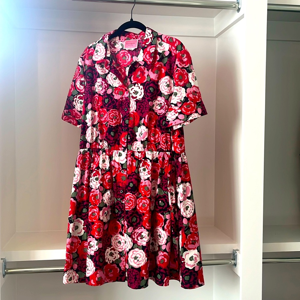 Never worn Kate Spade pink floral dress. Size XL.